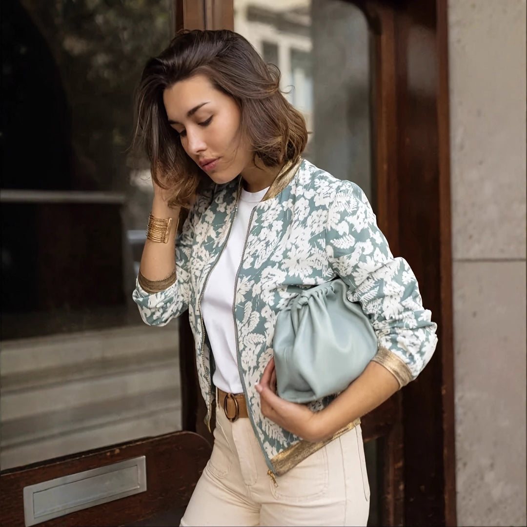 Damen Bomberjacke mit Blumenmuster | Echoarchiv