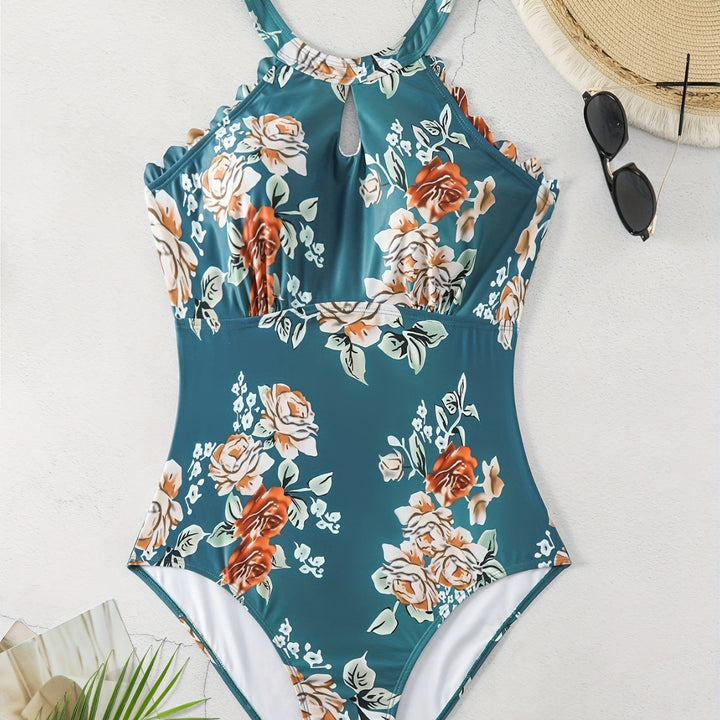 Damen Einteiliger Badeanzug mit elegantem Schnitt und floralem Design Echo Archiv