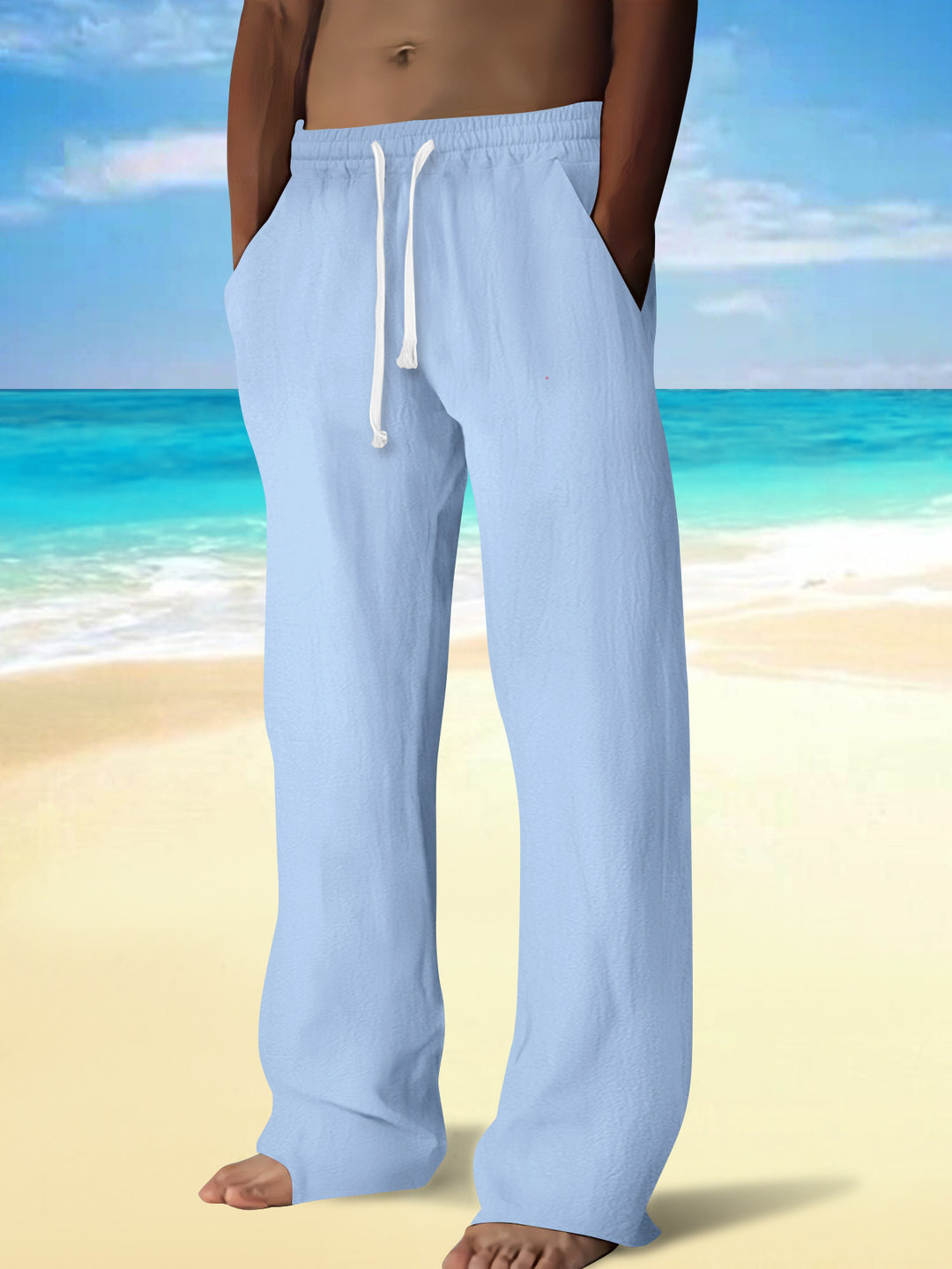 Herren Bequeme Strandhose mit elastischem Bund und praktischen Seitentaschen Echoarchiv