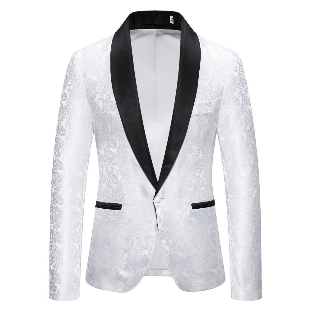 Herren eleganter Smokingblazer mit luxuriösem Paisley-Muster Echoarchiv