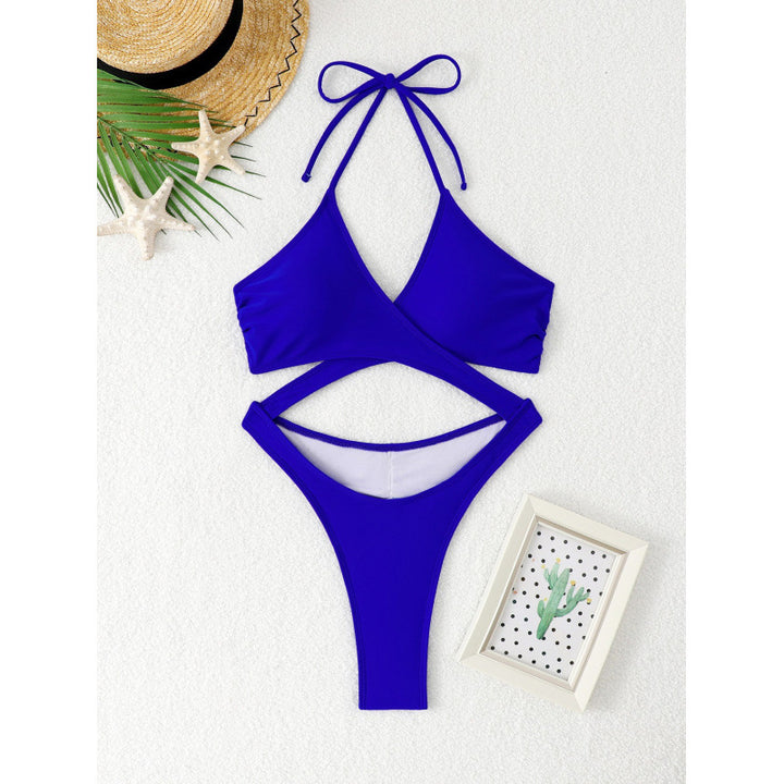 Damen Glänzender Triangel-Bikini mit raffiniertem Wickeldesign Echo Archiv