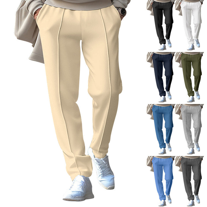 Unisex nan tapered Freizeit-Hose mit Bügelfalte, elastischem Tunnelzugbund und geradem Bein Echo Archiv