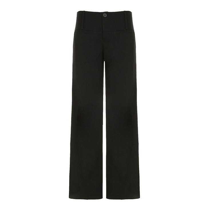 Damen Weite Flared-Hose mit hohem Bund und seitlichen Taschen Echo Archiv