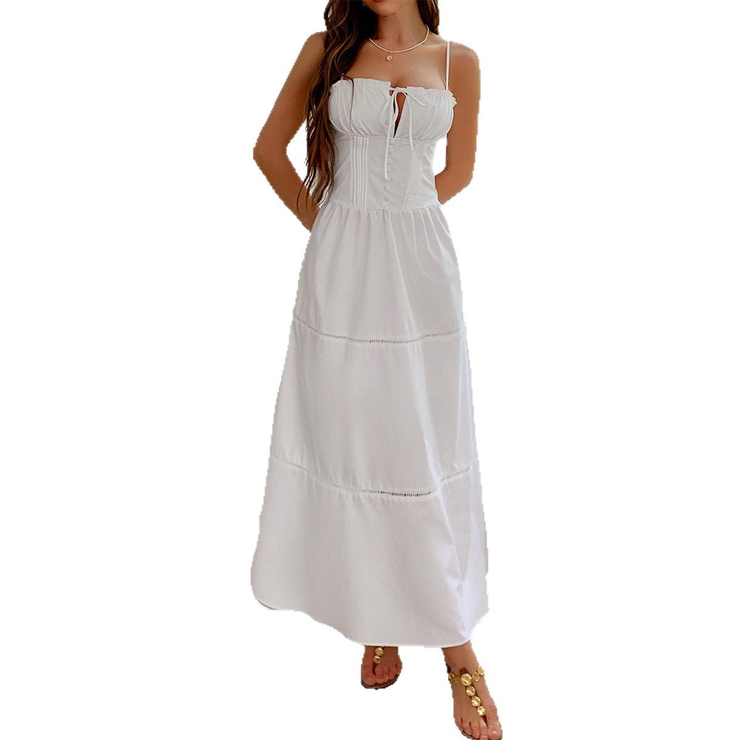 Damen Luftiges Sommerkleid mit Rüschendetails und Kordelzug Echo Archiv