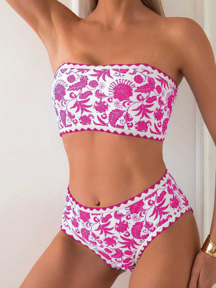 Damen Bandeau-Bikini mit trendigem floralen Design Echo Archiv