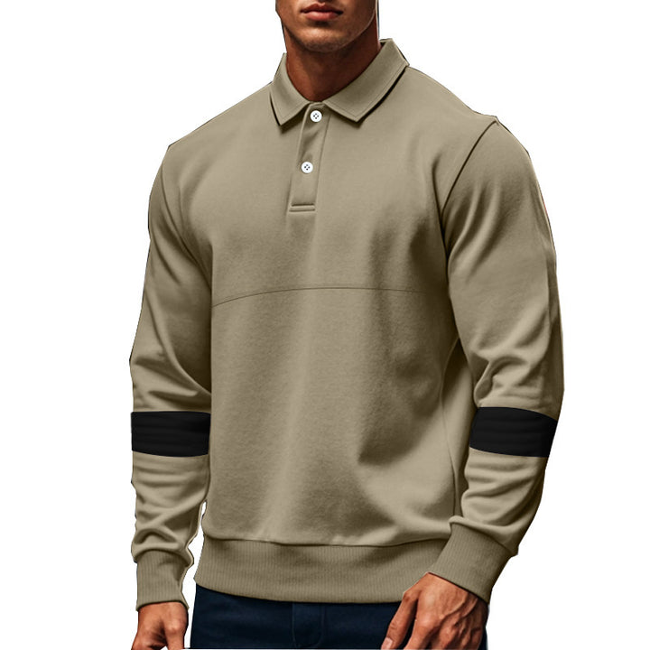 Herren Poloshirt mit kontrastierenden Ärmeln und modischem Stehkragen Echoarchiv