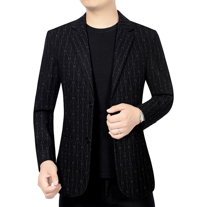 Herren Modernes Einreihiges City-Blazer mit aufgesetzten Taschen und leichter Halbfütterung – Tianoro