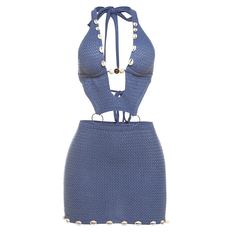 Damen Strandkleid mit Häkelmuster und verstellbaren Trägern Echo Archiv