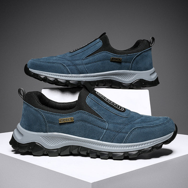 Herren robuste Slip-On Outdoor-Sneaker aus Veloursimitat mit griffiger Trailsohle – Norré