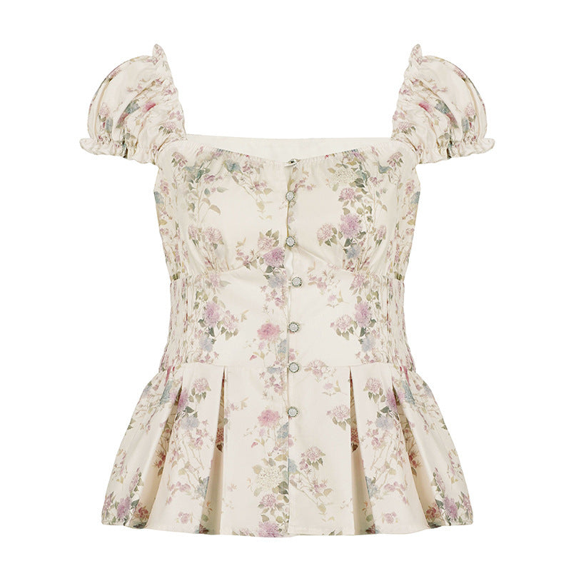 Damenbluse mit floralem Design und Rüschenärmeln Echo Archiv