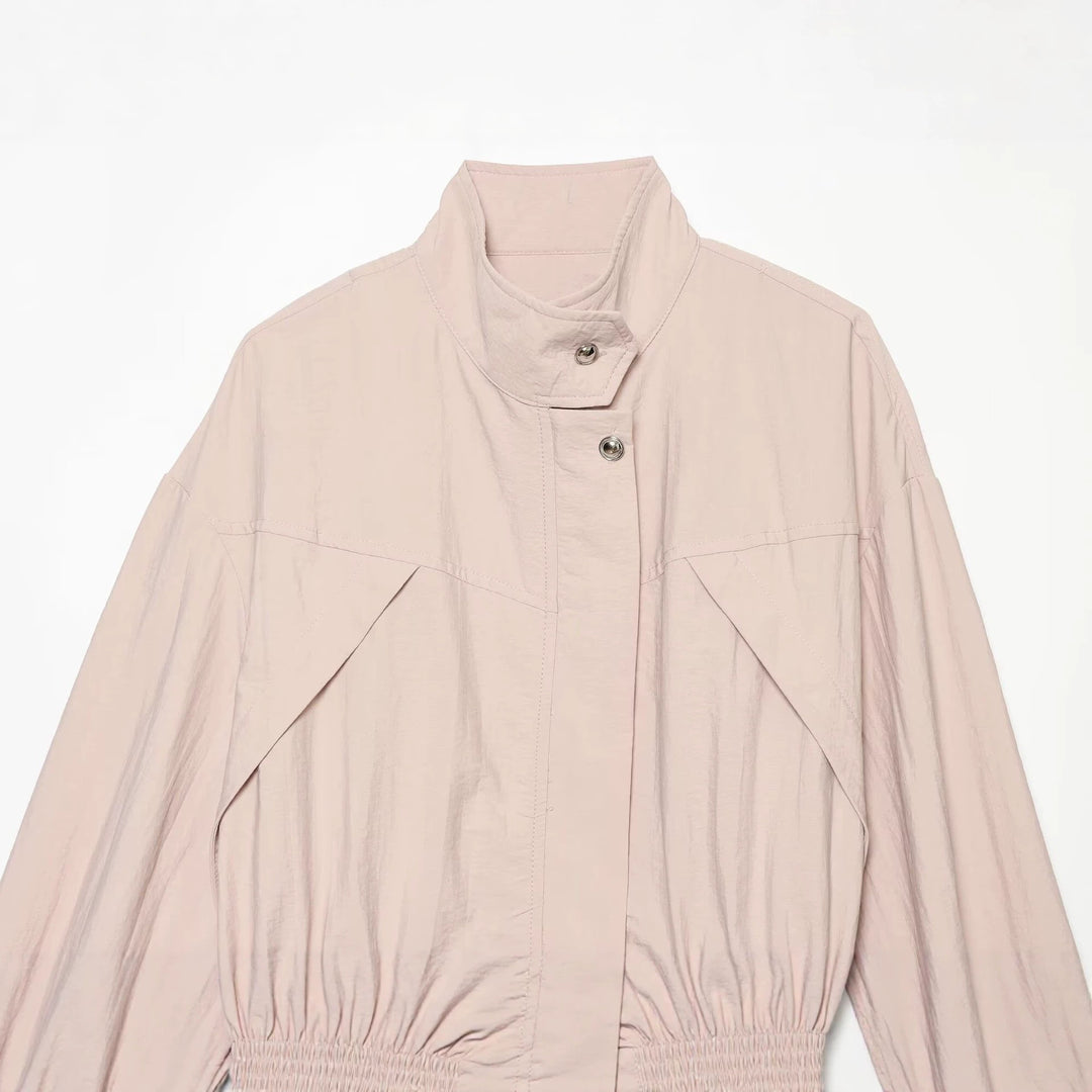 Damen Leichte Parka-Anorak Jacke mit Tunnelzugtaillierung und Stehkragen Echo Archiv