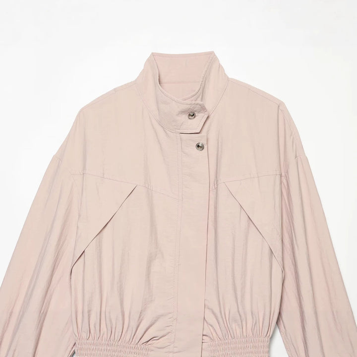 Damen Leichte Parka-Anorak Jacke mit Tunnelzugtaillierung und Stehkragen Echo Archiv