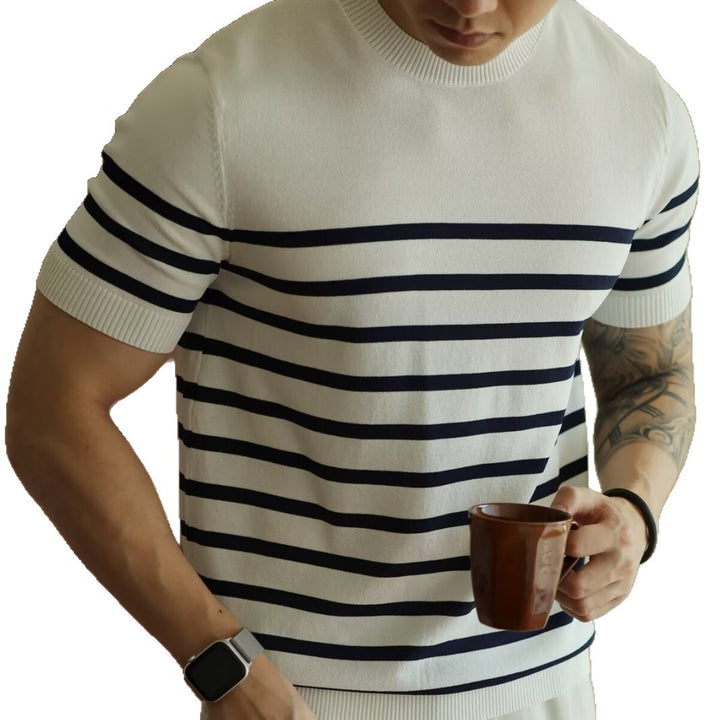 Stylischer gestreifter Strickpullover für Männer Echo Archive