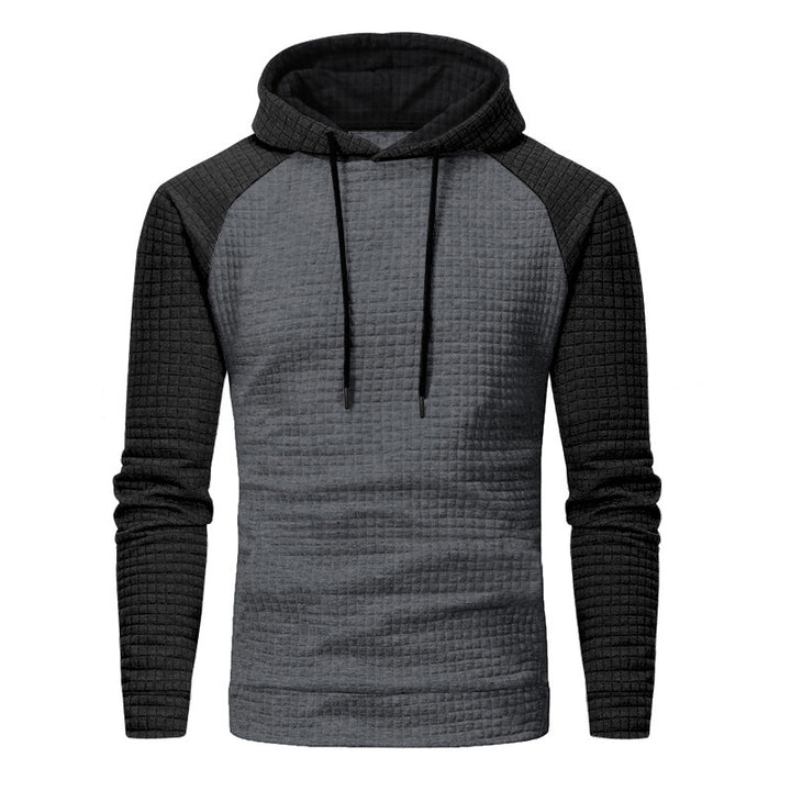 Herren Texturiertes Kapuzen‑Sweatshirt mit Waffelstruktur und Raglanärmeln – Cavarno