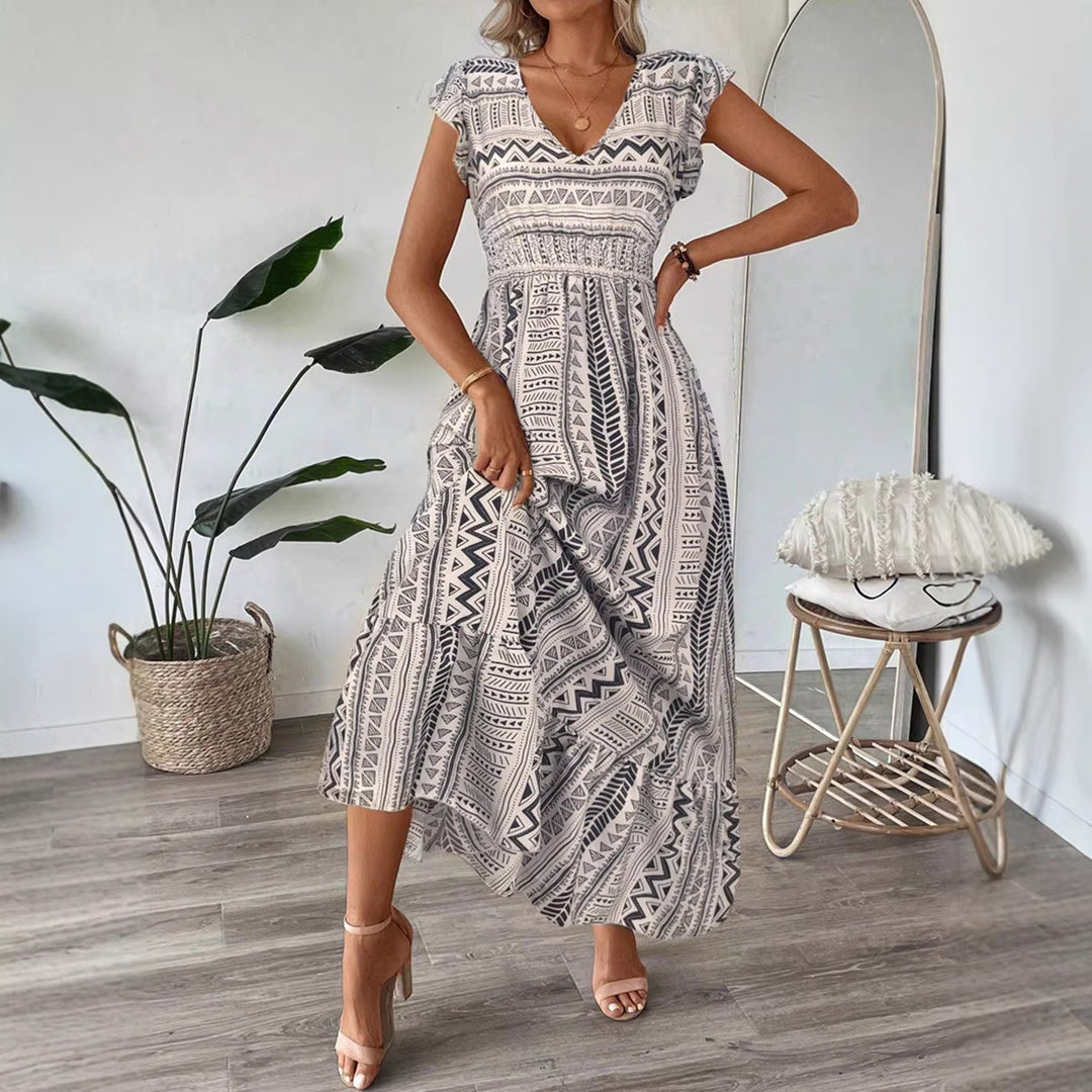Damen Maxikleid mit folkloristischem Muster Echo Archiv