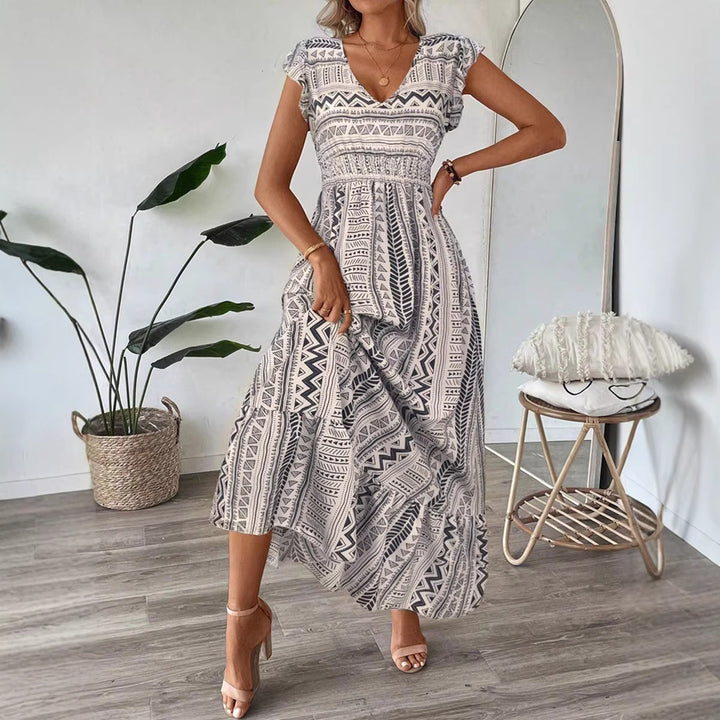 Damen Maxikleid mit folkloristischem Muster Echo Archiv