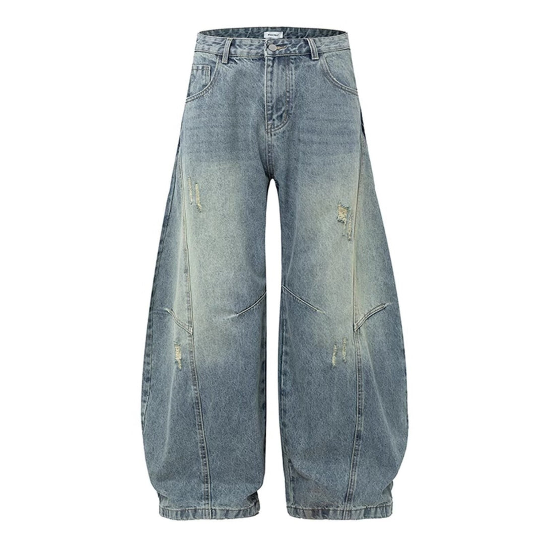 Damen Weitgeschnittene Denim-Hose mit Rissen Echo Archiv
