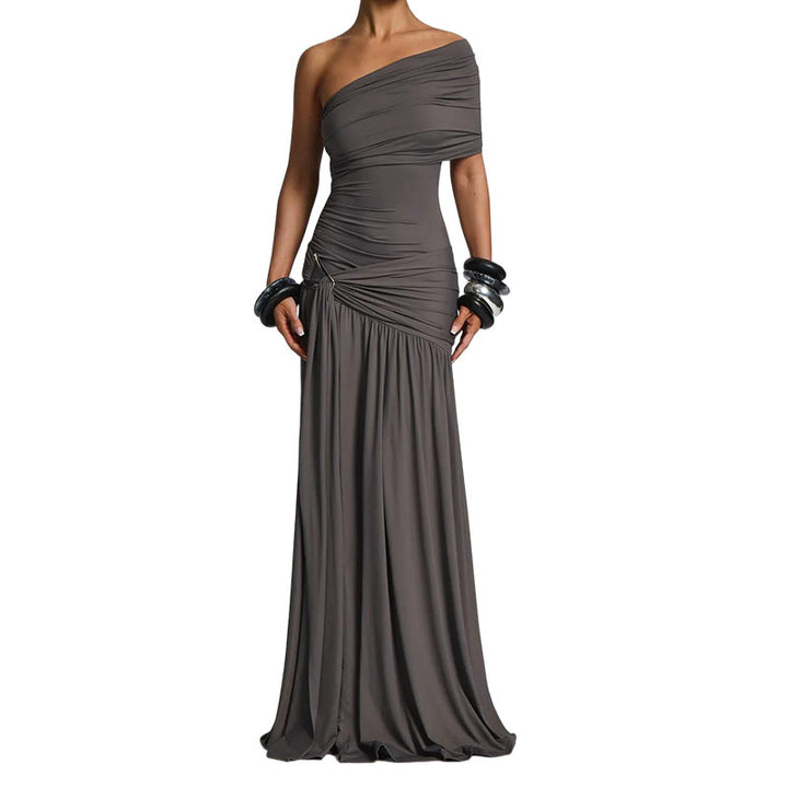 Damen Elegantes Wickelkleid mit asymmetrischem Schnitt und Rüschendetails Echo Archiv