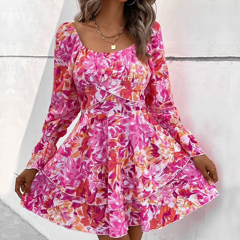 Damen Verspieltes Blümchenkleid mit Rüschen Echo Archiv
