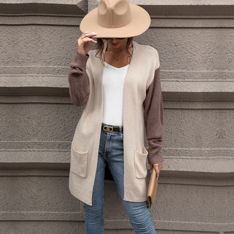 Damen Stilvolle Strickjacke mit offenen Front Echo Archiv