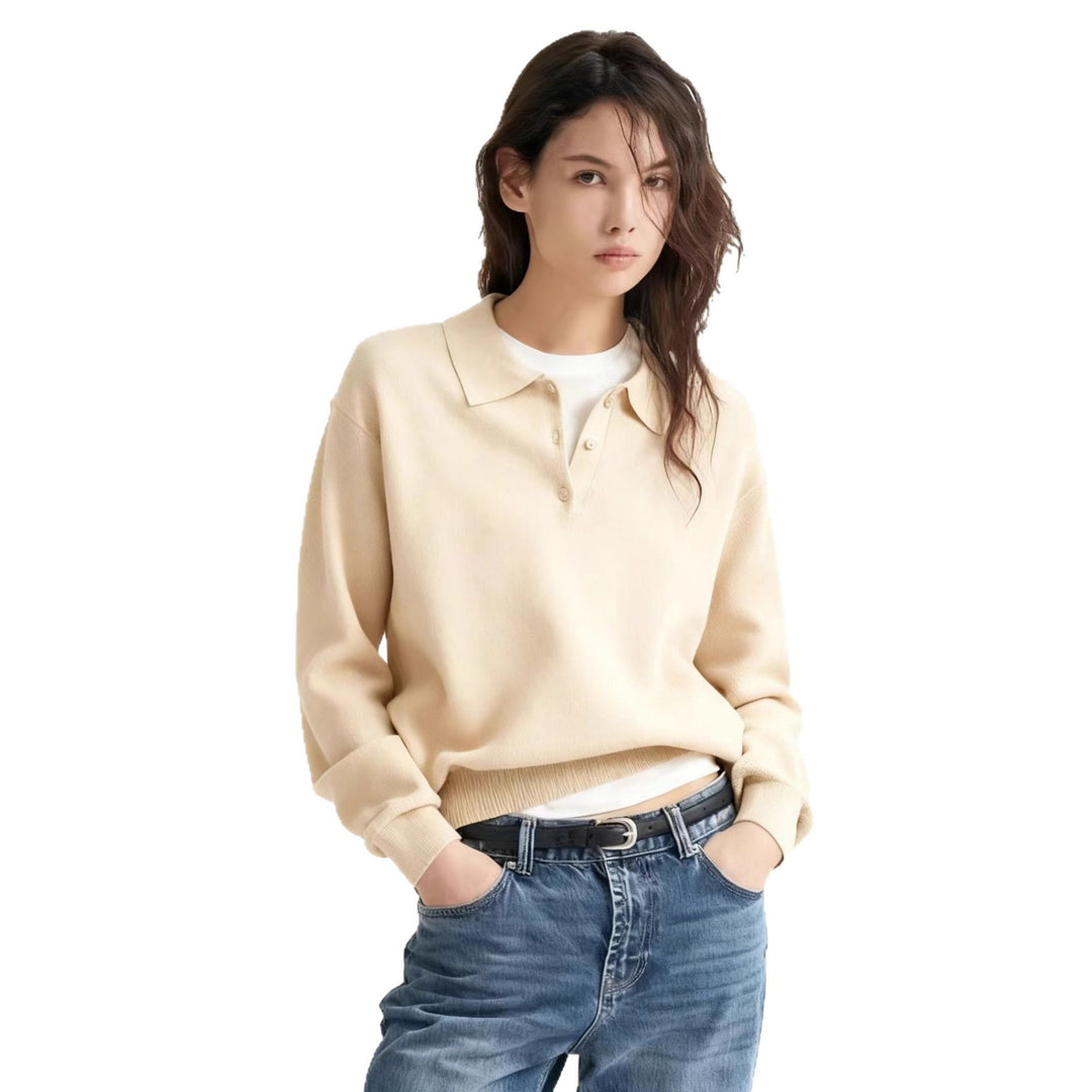 Damen Lässiger Polopullover aus weichem Strick Echo Archiv