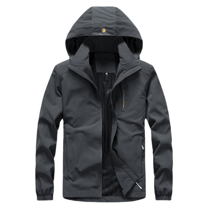 Herren leichte Softshell-Kapuzenjacke mit winddichter Membran und Reißverschlusstaschen Echoarchiv