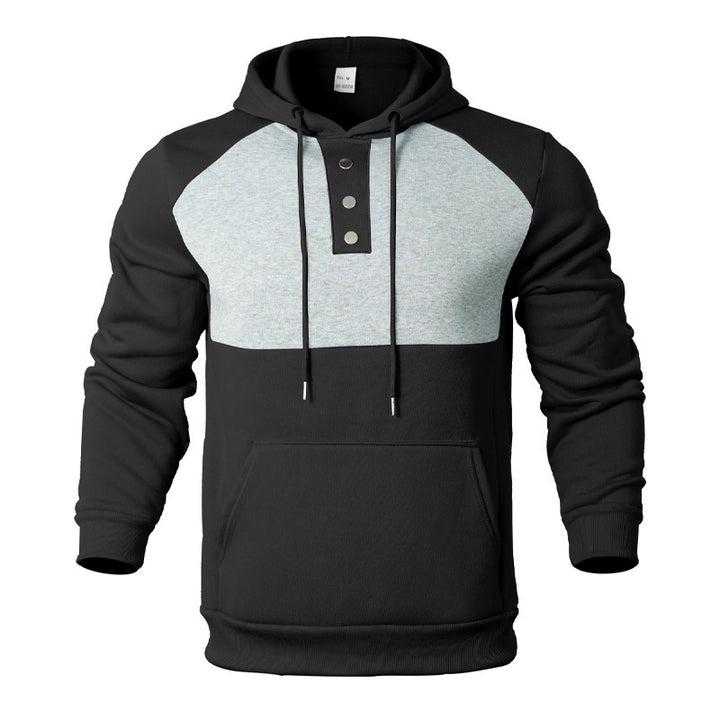 Herren modischer Kapuzenpullover mit Knopfleiste Echoarchiv