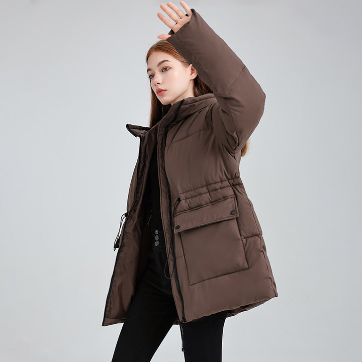 Damen Wattierter Parka mit Kapuze, Tunnelzug und Pattentaschen Echo Archiv