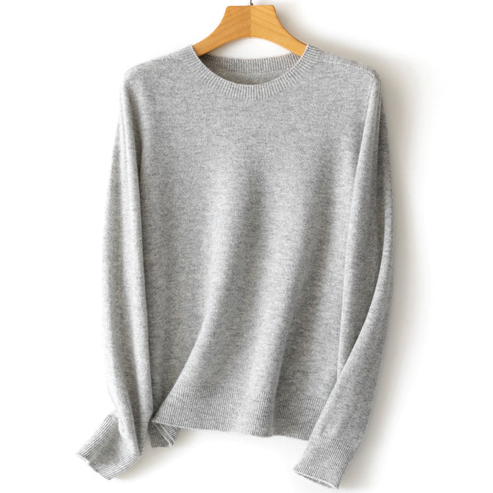 Damen Kaschmir-Mix Rundhalspullover mit Oversize-Schnitt Echoarchiv