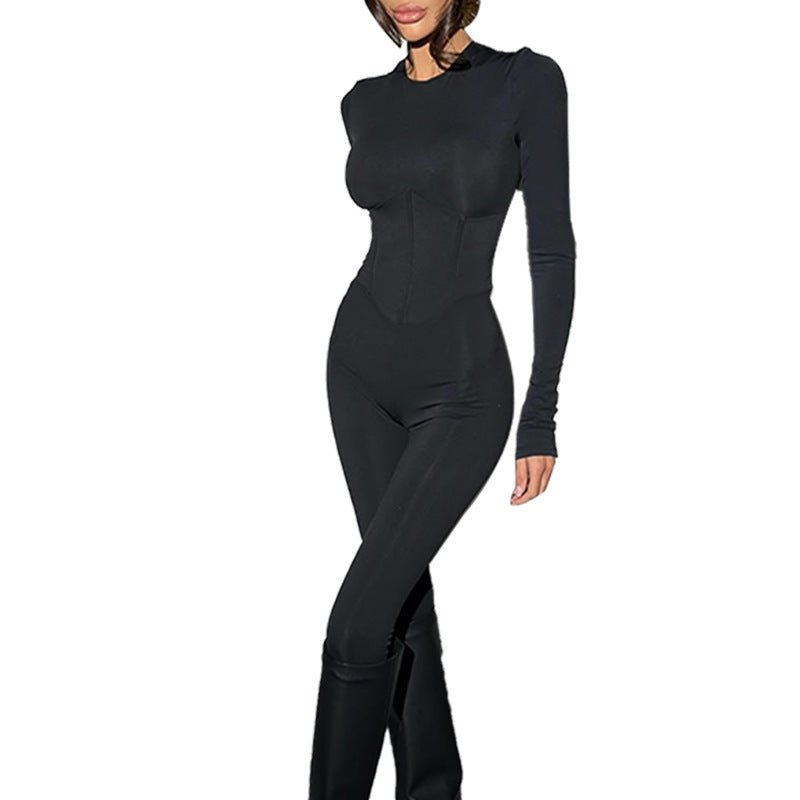 Damen figurbetonter Einteiler mit langem Arm und eleganter Silhouette Echo Archiv
