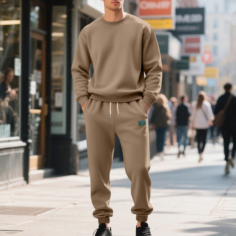 Herren lässiger Sweat-Anzug mit elastischem Bund und Kängurutaschen Echoarchiv
