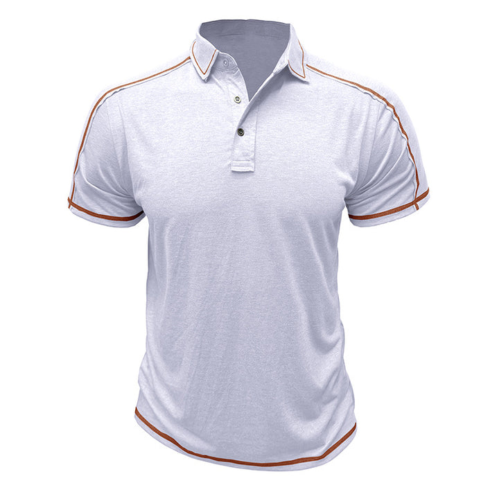 Herren Poloshirt mit modischen Kontrastnähten und atmungsaktivem Stoff Echoarchiv