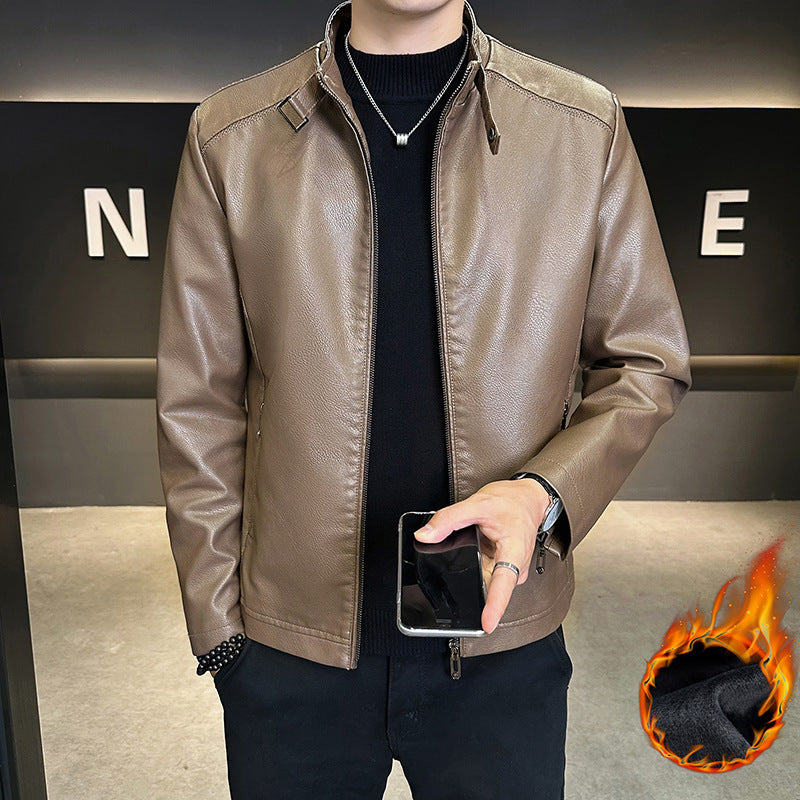 Herren Modische Kunstlederjacke im lässigen Design Echo Archiv