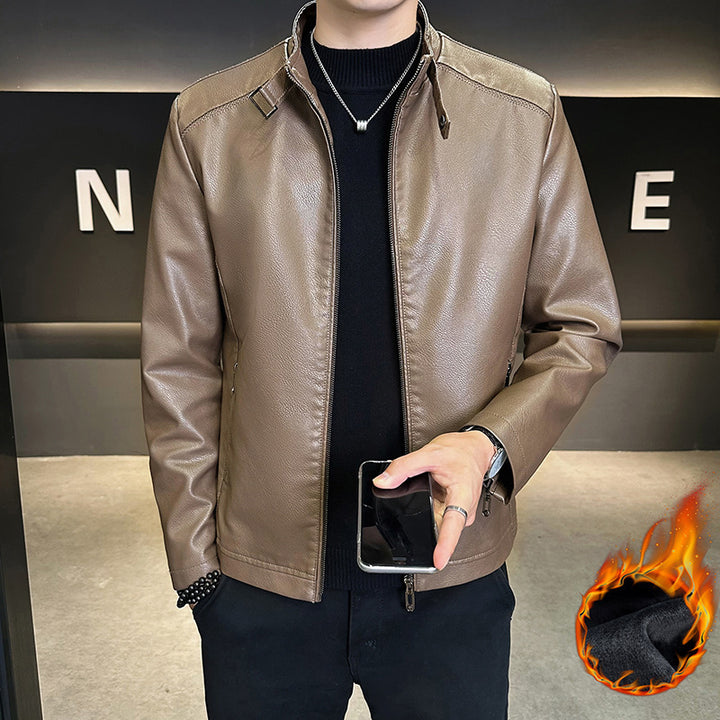 Herren Modische Kunstlederjacke im lässigen Design Echo Archiv