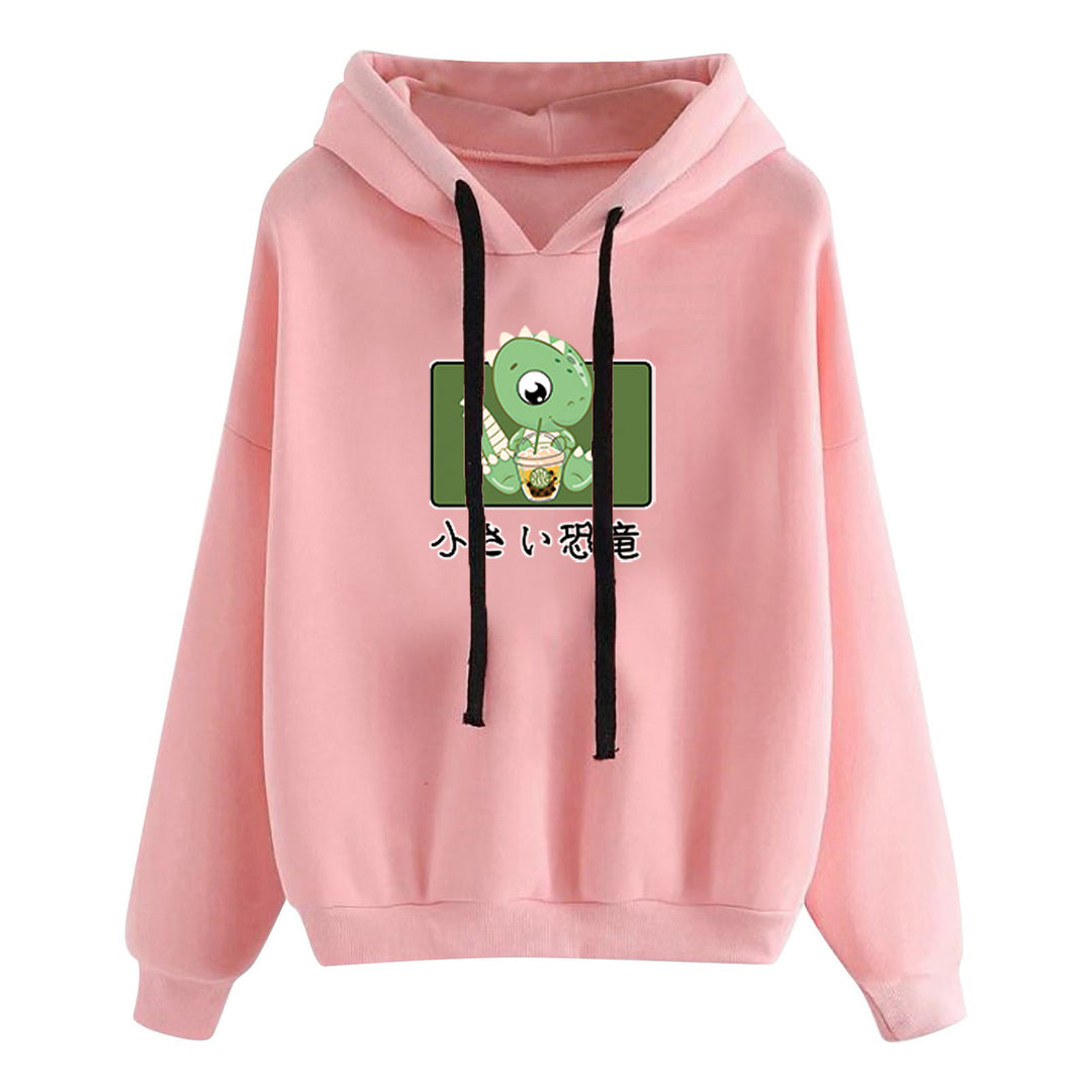 Damen kurz geschnittener Cropped-Kapuzenpullover mit niedlicher Frosch-Illustration und verstellbarer Kapuze – Auréline