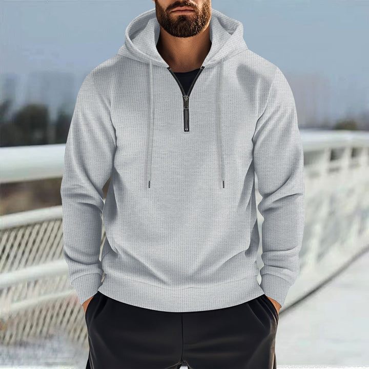 Herren sportlicher Kapuzenpullover mit kurzem Reißverschluss Echoarchiv