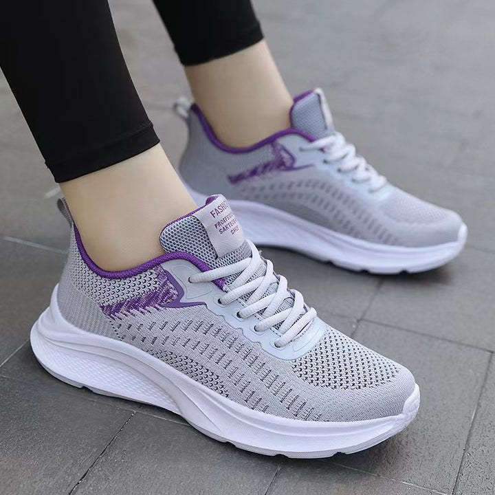 Damen nan nahtloser Strick-Walkingschuh mit atmungsaktivem Maschenoberteil, ergonomischer Wellendämpfung und verstärkter Fersenlasche Echo Archiv