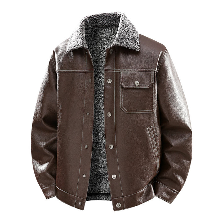 Herren Edle Kunstlederjacke mit weichem Teddyfutter Echo Archiv