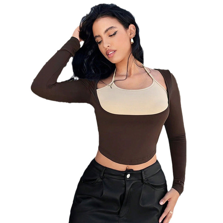 Damen Figurbetontes Longsleeve mit raffinierten Layering-Details Echo Archiv