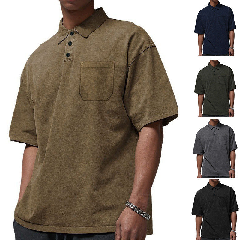 Herren Poloshirt mit strukturiertem Design und praktischer Brusttasche Echoarchiv
