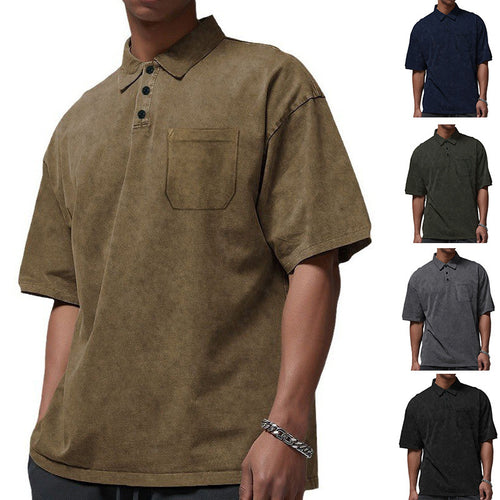 Herren Poloshirt mit strukturiertem Design und praktischer Brusttasche Echoarchiv
