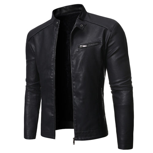 Herren elegante Motorradjacke mit modernem Stehkragen Echoarchiv