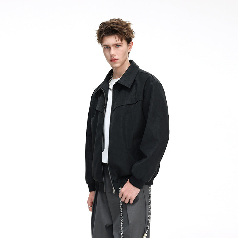 Herren Leichte Harrington‑Jacke im Overshirt‑Stil mit Rippbündchen Echo Archiv
