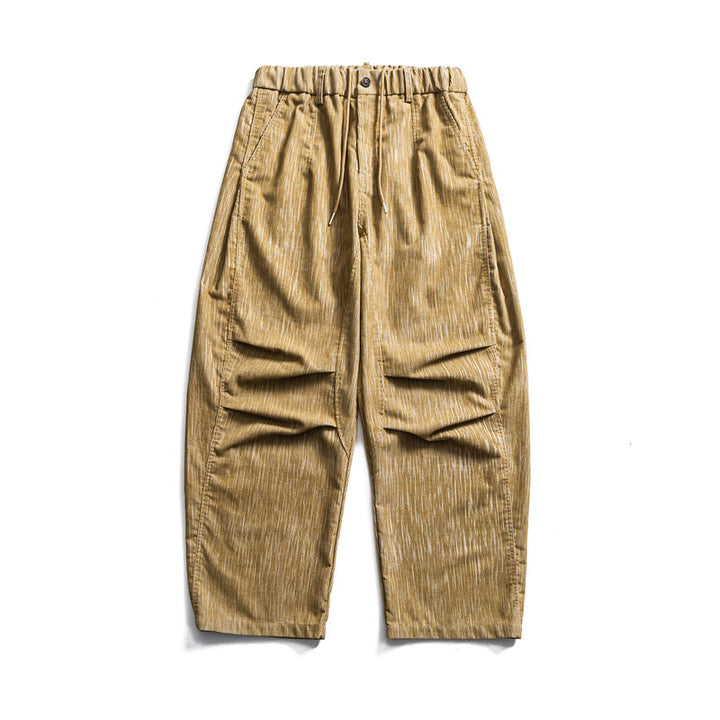 Herren weite Cordhose im Workwear‑Look mit elastischem Bund, Kordelzug und Kniefalten Echoarchiv
