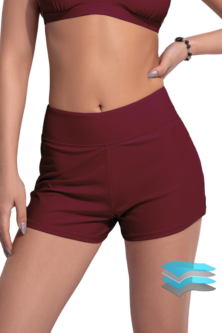Damen Hochgeschnittene Sport-Badeshorts mit elastischem Bund Echo Archiv