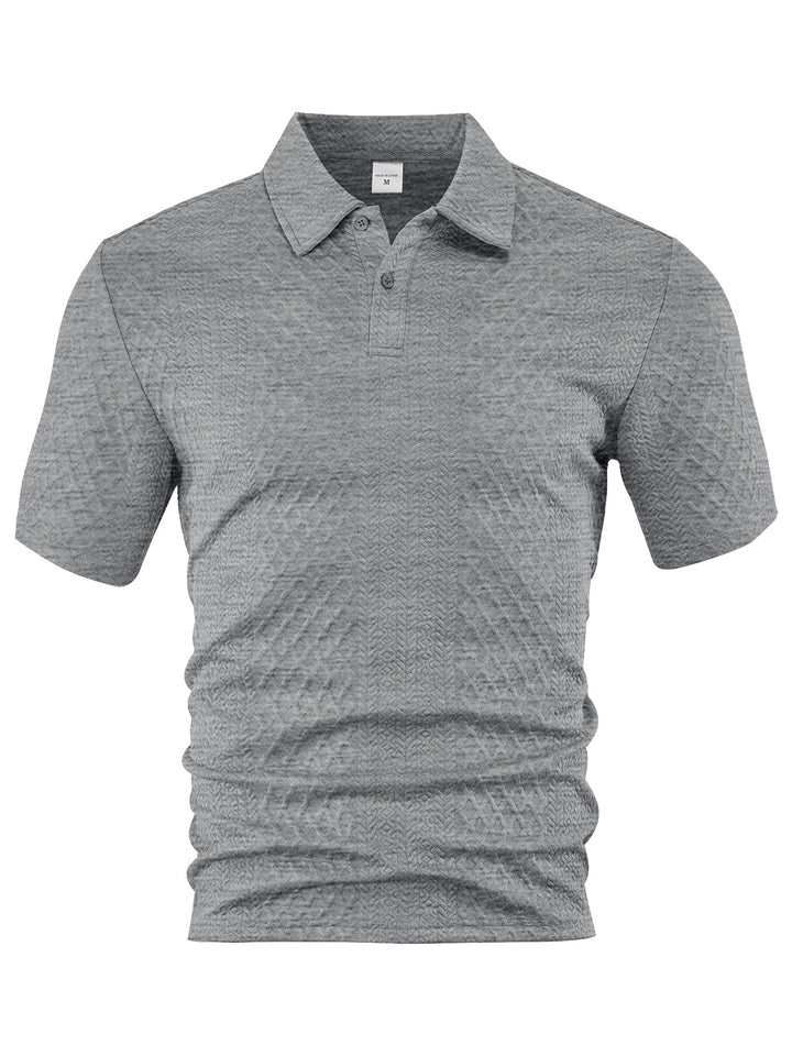 Herren kurzärmeliges Polohemd mit strukturiertem Design Echoarchiv