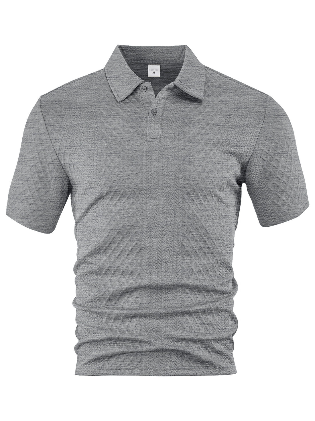 Herren texturiertes Jacquard-Poloshirt kurzärmelig schmaler Schnitt mit Polokragen – Cavello