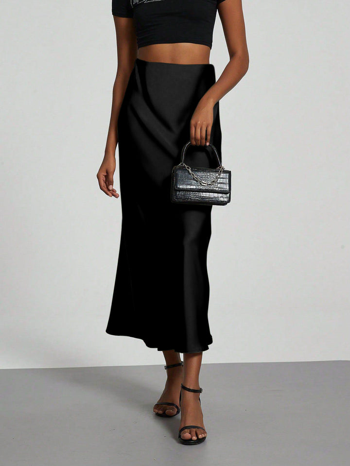 Damen Elegante und fließende Satin Maxiröcke Echo Archiv