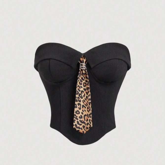 Damen Corsage mit modischem Tiermuster und tailliertem Schnitt Echo Archiv