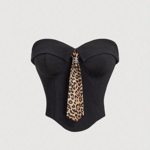 Damen Corsage mit modischem Tiermuster und tailliertem Schnitt Echo Archiv